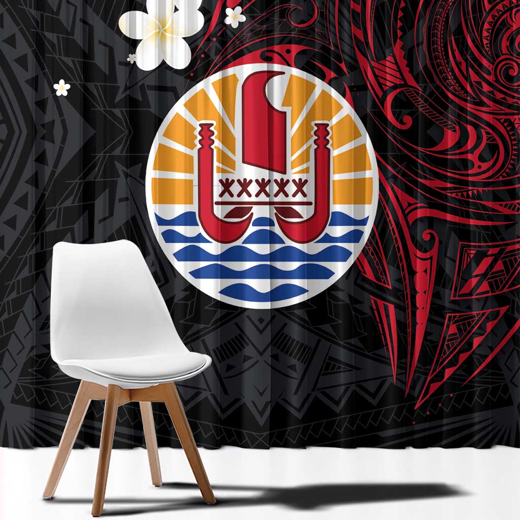 French Polynesia Tiare Day Window Curtain Seal and Polynesian Pattern LT03 - Polynesian Pride