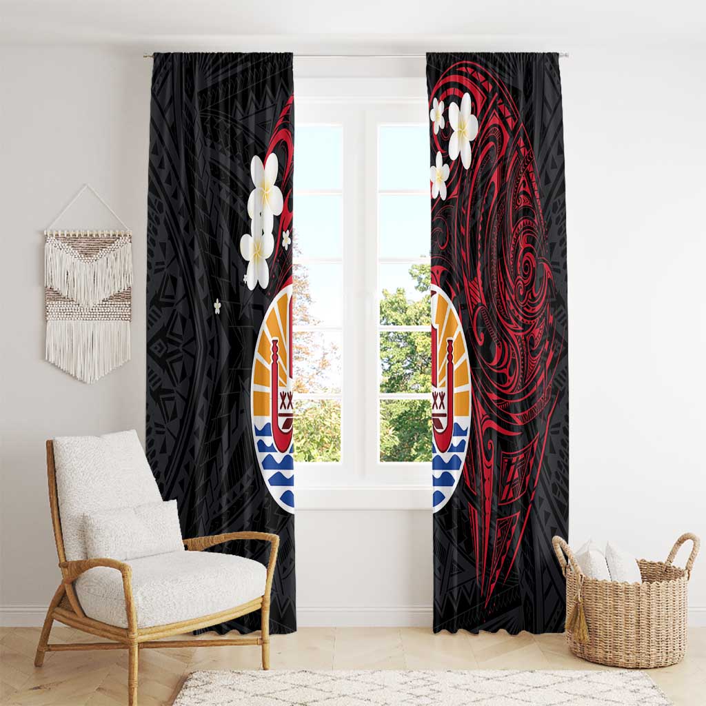 French Polynesia Tiare Day Window Curtain Seal and Polynesian Pattern LT03 - Polynesian Pride