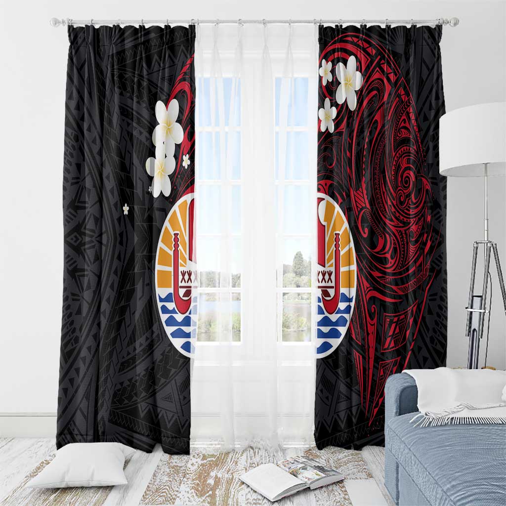 French Polynesia Tiare Day Window Curtain Seal and Polynesian Pattern LT03 - Polynesian Pride