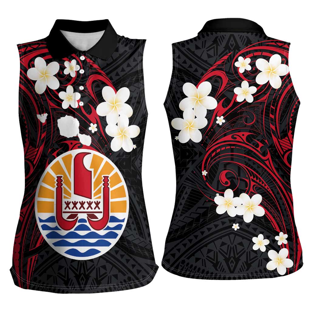 French Polynesia Tiare Day Women Sleeveless Polo Shirt Seal and Polynesian Pattern LT03 - Polynesian Pride