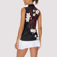 French Polynesia Tiare Day Women Sleeveless Polo Shirt Seal and Polynesian Pattern LT03 - Polynesian Pride