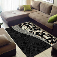 Bula Hibiscus Festival Area Rug Tapa Pattern Half Style
