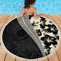 Bula Hibiscus Festival Beach Blanket Tapa Pattern Half Style LT03 - Polynesian Pride