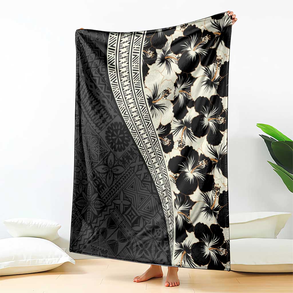 Bula Hibiscus Festival Blanket Tapa Pattern Half Style LT03 - Polynesian Pride
