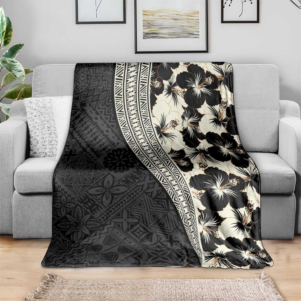 Bula Hibiscus Festival Blanket Tapa Pattern Half Style LT03 - Polynesian Pride