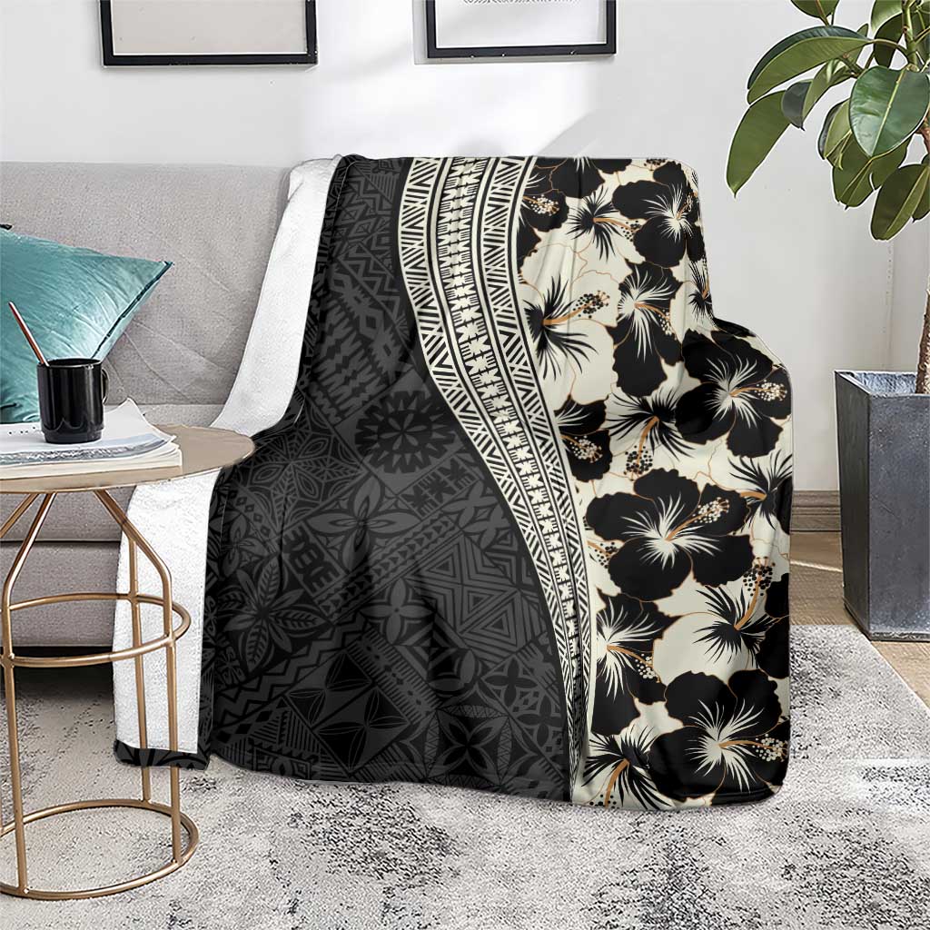 Bula Hibiscus Festival Blanket Tapa Pattern Half Style LT03 - Polynesian Pride