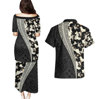 Bula Hibiscus Festival Couples Matching Puletasi and Hawaiian Shirt Tapa Pattern Half Style