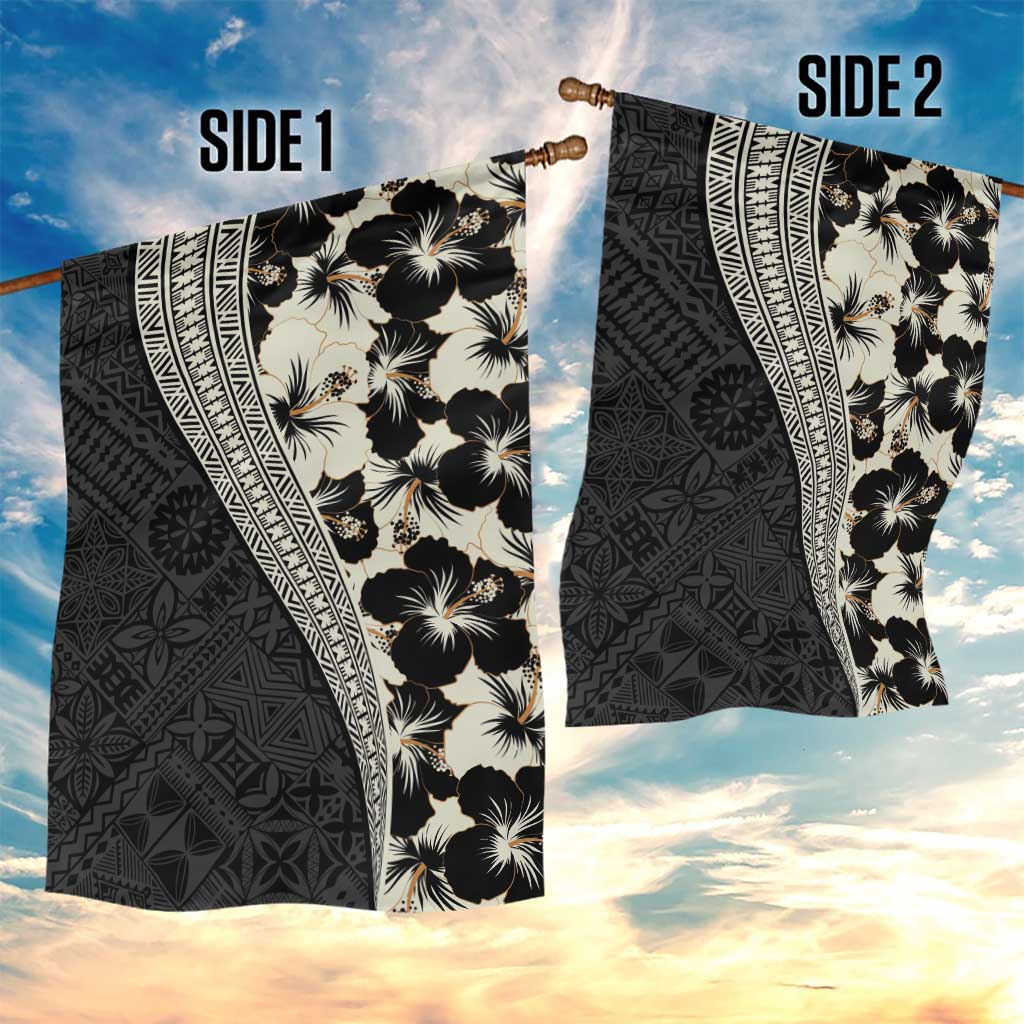 Bula Hibiscus Festival Garden Flag Tapa Pattern Half Style LT03 - Polynesian Pride