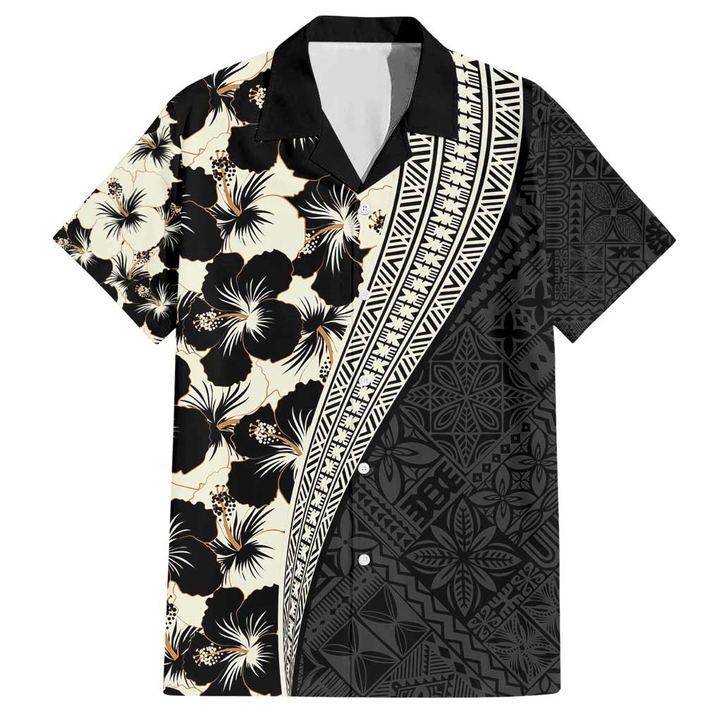 Bula Hibiscus Festival Hawaiian Shirt Tapa Pattern Half Style LT03 Beige - Polynesian Pride