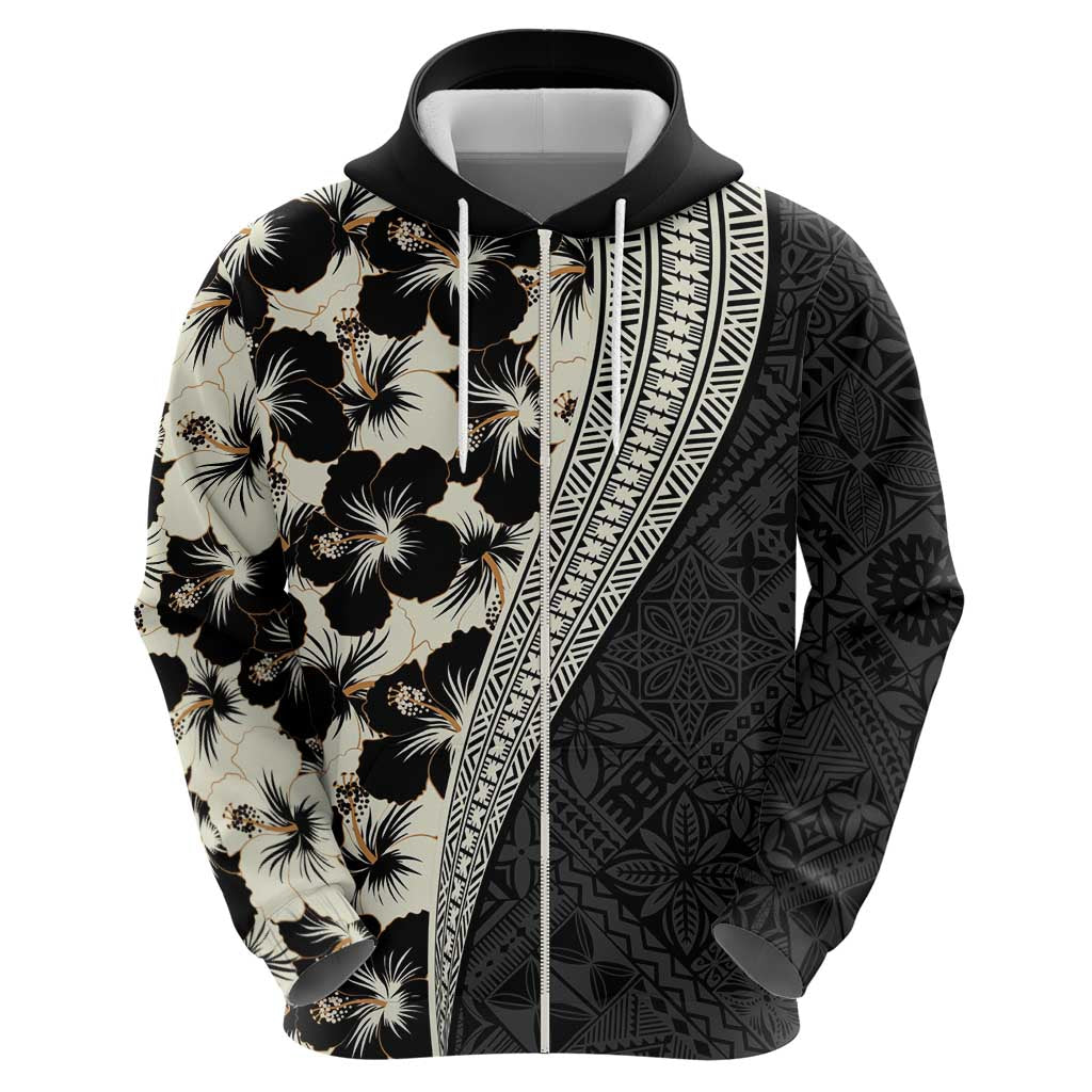 Bula Hibiscus Festival Hoodie Tapa Pattern Half Style
