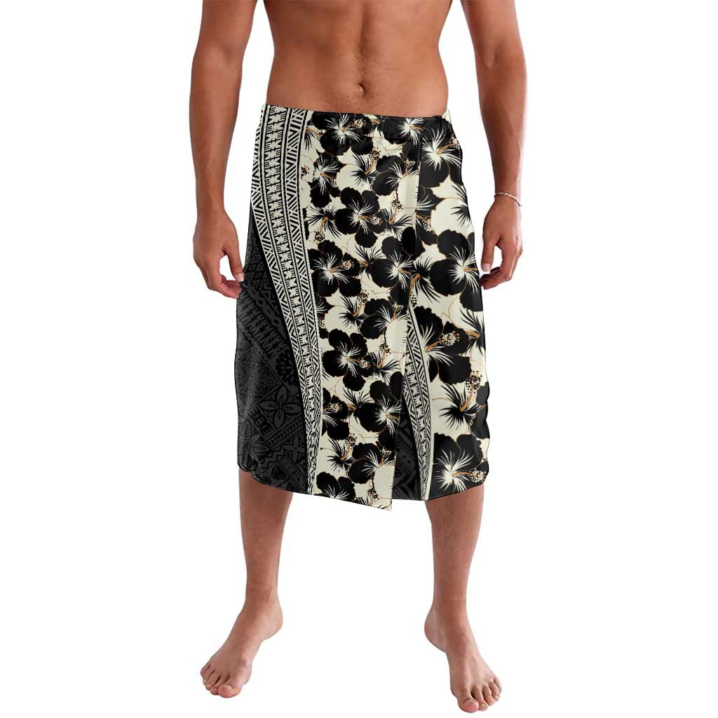 Bula Hibiscus Festival Lavalava Tapa Pattern Half Style LT03 Beige - Polynesian Pride