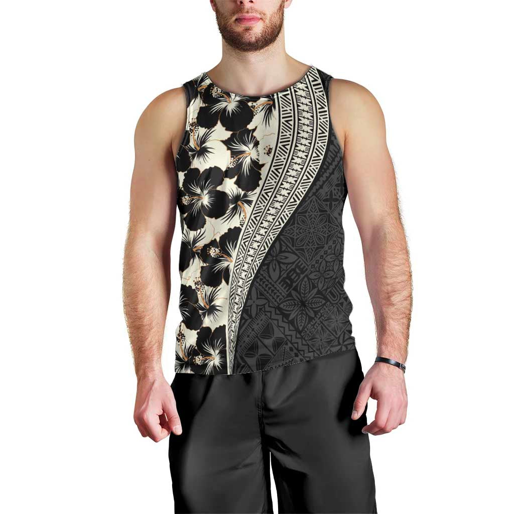 Bula Hibiscus Festival Men Tank Top Tapa Pattern Half Style LT03 - Polynesian Pride