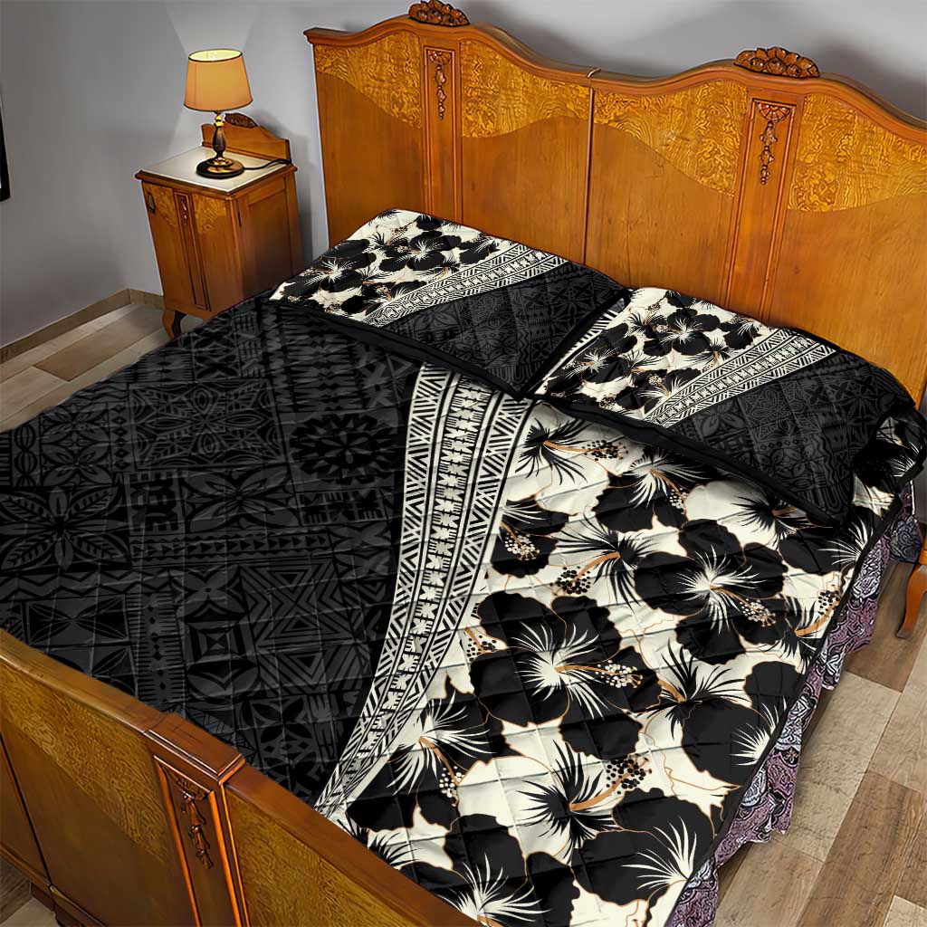 Bula Hibiscus Festival Quilt Bed Set Tapa Pattern Half Style LT03 - Polynesian Pride