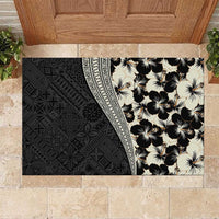 Bula Hibiscus Festival Rubber Doormat Tapa Pattern Half Style