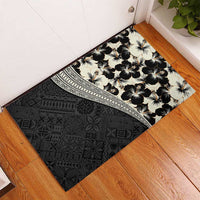 Bula Hibiscus Festival Rubber Doormat Tapa Pattern Half Style
