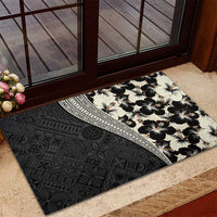 Bula Hibiscus Festival Rubber Doormat Tapa Pattern Half Style