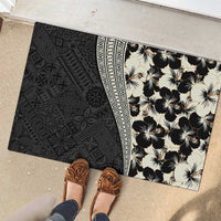 Bula Hibiscus Festival Rubber Doormat Tapa Pattern Half Style