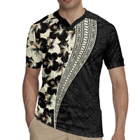 Bula Hibiscus Festival Rugby Jersey Tapa Pattern Half Style LT03 - Polynesian Pride