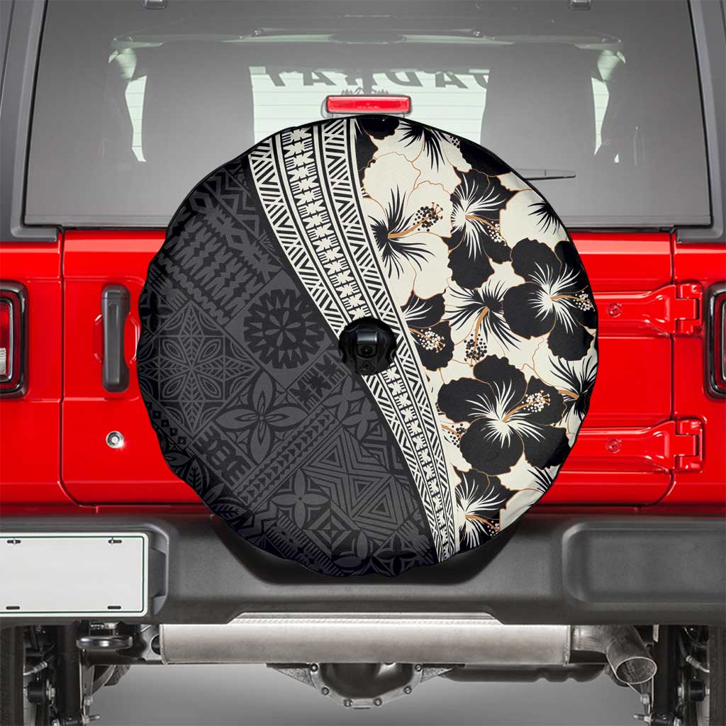 Bula Hibiscus Festival Spare Tire Cover Tapa Pattern Half Style LT03 - Polynesian Pride
