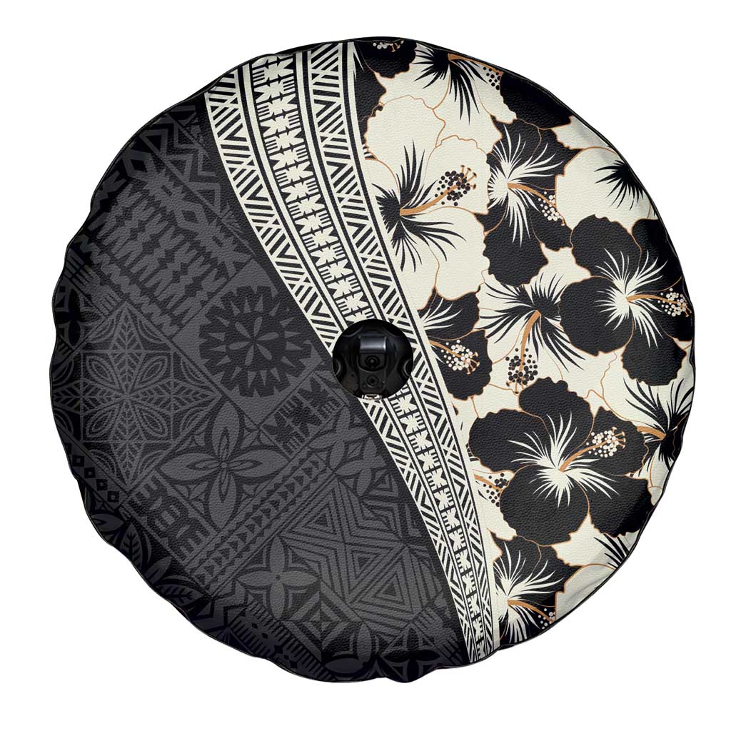 Bula Hibiscus Festival Spare Tire Cover Tapa Pattern Half Style LT03 - Polynesian Pride