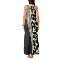 Bula Hibiscus Festival Tank Maxi Dress Tapa Pattern Half Style LT03 - Polynesian Pride