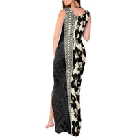 Bula Hibiscus Festival Tank Maxi Dress Tapa Pattern Half Style LT03 - Polynesian Pride