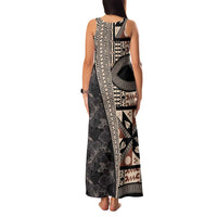 Bula Hibiscus Festival Family Matching Tank Maxi Dress and Hawaiian Shirt Fijian Masi Pattern Half Style