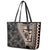 Bula Hibiscus Festival Leather Tote Bag Fijian Masi Pattern Half Style