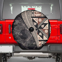Bula Hibiscus Festival Spare Tire Cover Fijian Masi Pattern Half Style
