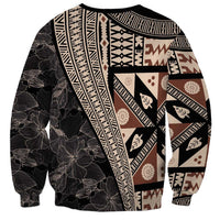 Bula Hibiscus Festival Sweatshirt Fijian Masi Pattern Half Style