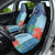 Fiji Day Car Seat Cover Tapa Pattern and Hibiscus Flower