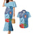 Fiji Day Couples Matching Mermaid Dress and Hawaiian Shirt Tapa Pattern and Hibiscus Flower