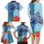 Fiji Day Family Matching Long Sleeve Bodycon Dress and Hawaiian Shirt Tapa Pattern and Hibiscus Flower