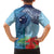 Fiji Day Family Matching Off The Shoulder Long Sleeve Dress and Hawaiian Shirt Tapa Pattern and Hibiscus Flower