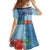 Fiji Day Family Matching Off The Shoulder Long Sleeve Dress and Hawaiian Shirt Tapa Pattern and Hibiscus Flower