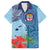 Fiji Day Family Matching Off The Shoulder Long Sleeve Dress and Hawaiian Shirt Tapa Pattern and Hibiscus Flower