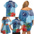 Fiji Day Family Matching Off Shoulder Short Dress and Hawaiian Shirt Tapa Pattern and Hibiscus Flower