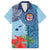 Fiji Day Family Matching Off Shoulder Short Dress and Hawaiian Shirt Tapa Pattern and Hibiscus Flower