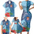 Fiji Day Family Matching Short Sleeve Bodycon Dress and Hawaiian Shirt Tapa Pattern and Hibiscus Flower