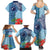 Fiji Day Family Matching Summer Maxi Dress and Hawaiian Shirt Tapa Pattern and Hibiscus Flower