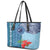 Fiji Day Leather Tote Bag Tapa Pattern and Hibiscus Flower