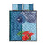 Fiji Day Quilt Bed Set Tapa Pattern and Hibiscus Flower