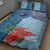 Fiji Day Quilt Bed Set Tapa Pattern and Hibiscus Flower