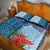 Fiji Day Quilt Bed Set Tapa Pattern and Hibiscus Flower