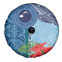 Fiji Day Spare Tire Cover Tapa Pattern and Hibiscus Flower