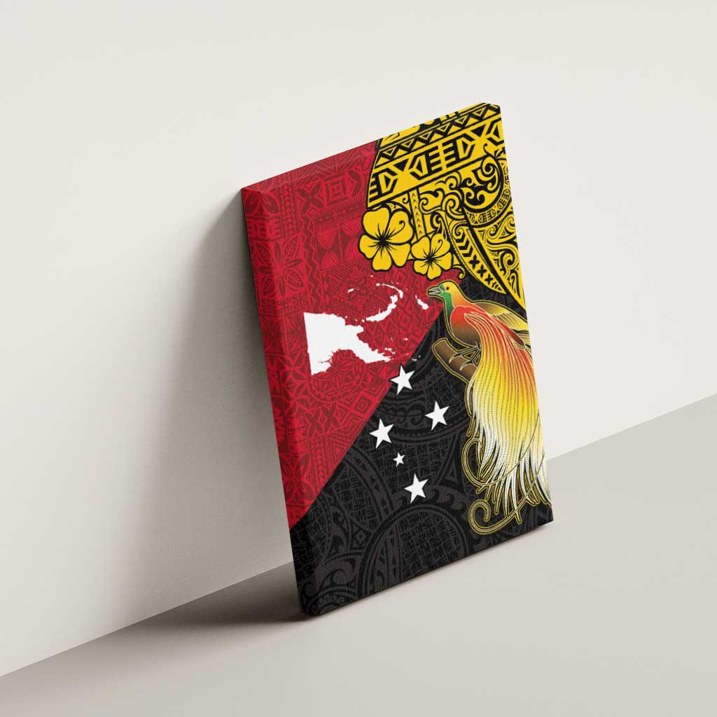 Papua New Guinea Independence Day Canvas Wall Art Bird-of-Paradise with Map and Polynesian Pattern LT03 - Polynesian Pride