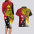 Papua New Guinea Independence Day Couples Matching Long Sleeve Bodycon Dress and Hawaiian Shirt Bird-of-Paradise with Map and Polynesian Pattern