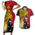 Papua New Guinea Independence Day Couples Matching Short Sleeve Bodycon Dress and Hawaiian Shirt Bird-of-Paradise with Map and Polynesian Pattern