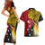 Papua New Guinea Independence Day Couples Matching Short Sleeve Bodycon Dress and Hawaiian Shirt Bird-of-Paradise with Map and Polynesian Pattern