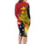 Papua New Guinea Independence Day Family Matching Long Sleeve Bodycon Dress and Hawaiian Shirt Bird-of-Paradise with Map and Polynesian Pattern